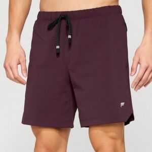 Fabletics The One Short Mens Medium 7 Inseam 32 Waist Plum Purple Strap Pockets